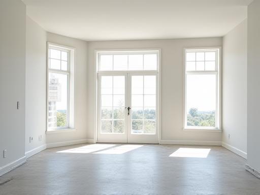 Spazio vuoto e pulito dopo lavori di costruzione o ristrutturazione